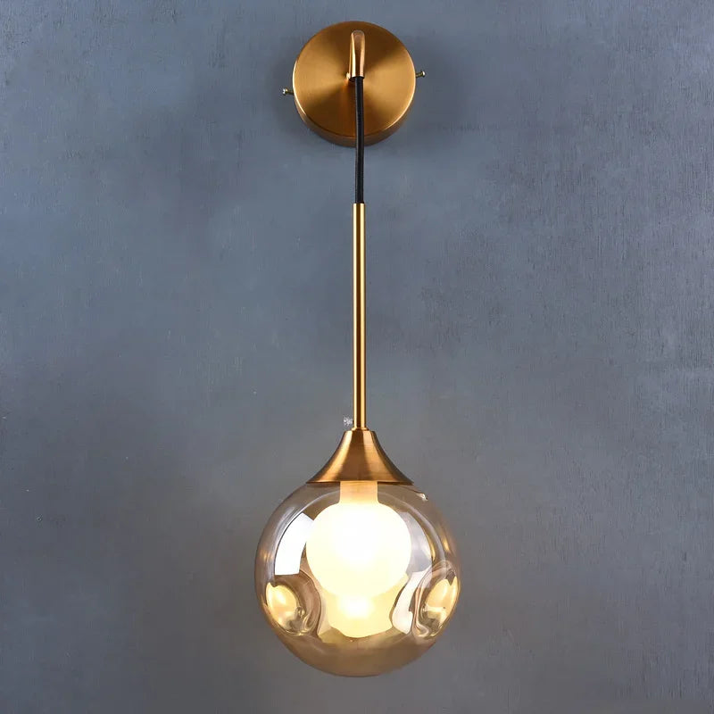 Modern LED Wall Lamp Glass Ball – Nordic Gold Sconce Light