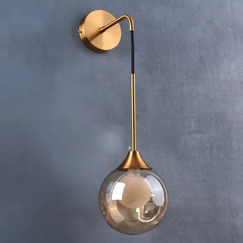Modern LED Wall Lamp Glass Ball – Nordic Gold Sconce Light